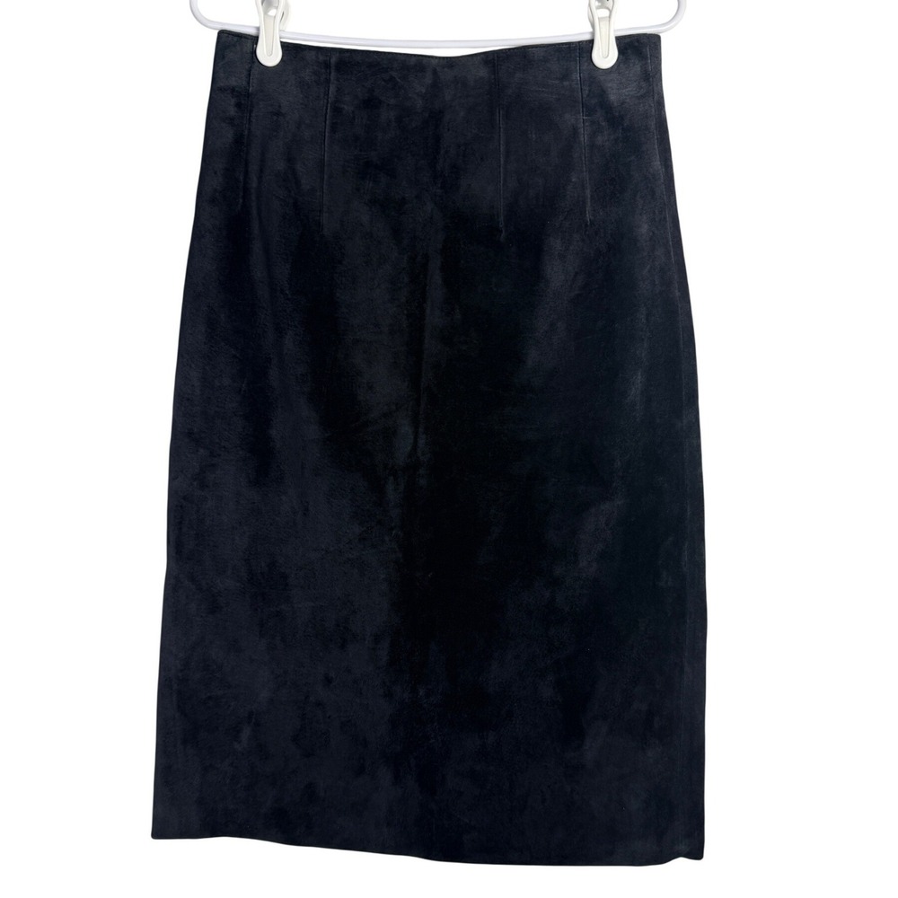 Santa Fe Re-Creations Womens‎ Black Suede Leather Pencil Skirt High Waist Size L